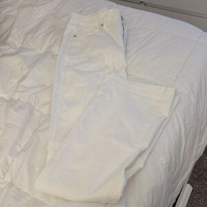 White House Black Market Women's White Wide-Leg Jeans